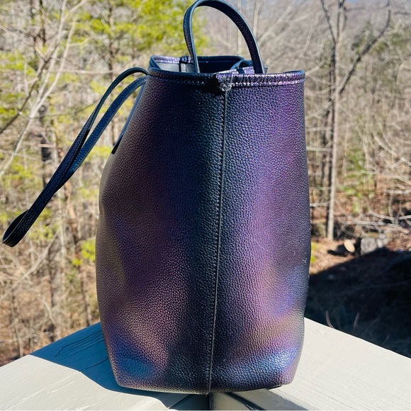 RARE COACH Hologram Metallic Petrol Large City Bag Tote Purple Green Teal Blue - Picture 8 of 16
